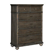 Wire-brushed rustic brown finish chest
