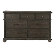 Wire-brushed rustic brown finish dresser