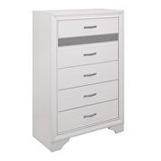 Luster C (Silver) White and silver glitter finish chest