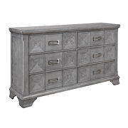Rustic gray finish dresser