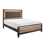 Brown and espresso finish eastern king bed with led lighting main photo