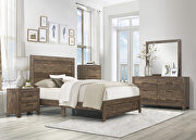 Rustic brown finish queen bed