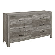 Modern lines and rustic styling gray finish dresser