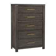 Brownish gray with gold finished hardware chest main photo