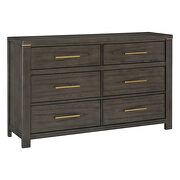 Brownish gray with gold finished hardware dresser main photo
