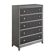 Wire-brushed gray finish chest