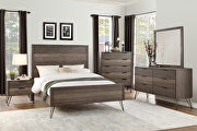 3-tone gray finish queen bed main photo