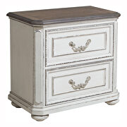 Antique white and oak nightstand main photo
