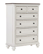 Antique white and brown-gray finish chest main photo