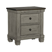 Coffee and antique gray nightstand