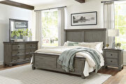 Coffee and antique gray queen bed
