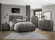 Gray finish modern styling queen bed main photo