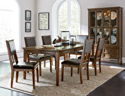 Brown cherry finish separate extension leaf dining table