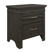 Charcoal gray finish transitional styling nightstand