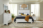 White finish transitional styling queen bed main photo