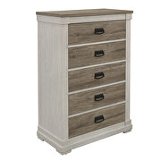 White and weathered gray finish transitional styling chest main photo