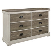 White and weathered gray finish transitional styling dresser