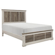White and weathered gray finish transitional styling eastern king bed