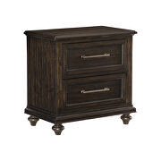 Cardano N (Charcoal) Driftwood charcoal finish solid transitional styling nightstand