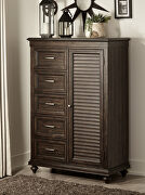 Driftwood charcoal finish solid transitional styling wardrobe chest main photo