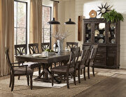 Driftwood charcoal finish separate extension leaves dining table