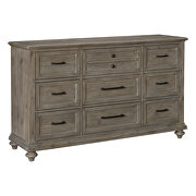 Driftwood light brown finish solid transitional styling dresser