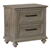 Driftwood light brown finish solid transitional styling nightstand main photo