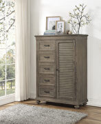 Cardano W (Brown) Driftwood light brown finish solid transitional styling wardrobe chest