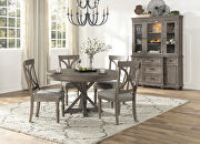Driftwood light brown finish round dining table main photo