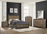 Rustic mahogany and dark ebony finish queen bed main photo