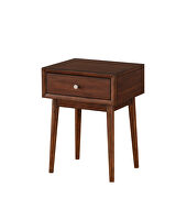 Brown finish retro-modern styling end table main photo