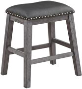 Black faux leather upholstery counter height stool main photo