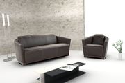 Full Italian leather sofa in chocolate main photo