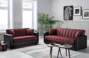 Sidney (Red) Affordable sofa / sofa bed w/ storage