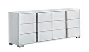 Alice (White) White high gloss finish contemporary dresser