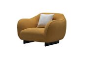 Yellow fabric low-profile contemporary chair