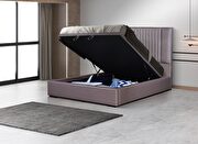 Stone brown eco leather storage king bed