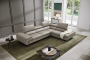 Italian-made taupe full leather contemporary sectional main photo
