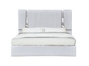 Contemporary silver low-profile king bed main photo