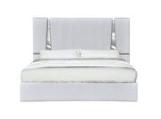 Contemporary silver low-profile king bed