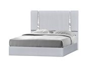 Contemporary silver low-profile bed main photo