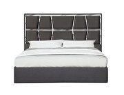 Degas (Charcoal) Contemporary charcoal low-profile king bed