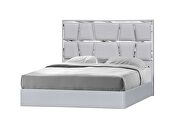 Contemporary silver low-profile bed main photo