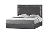 Contemporary charcoal low-profile bed main photo