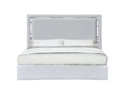 Contemporary silver low-profile king bed main photo