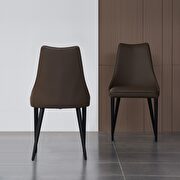 Full chocolate leather dining chair main photo