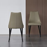 Milano (Light Gray) Full light gray leather dining chair