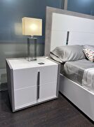 Contemporary white / gray nightstand