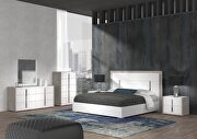 Contemporary white / gray bed