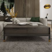 Contemporary slim design solid wood coffee table main photo